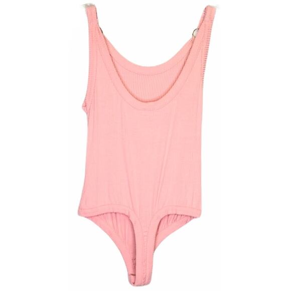 Free People Light Pink Ribbed Thong Bodysuit XS - Picture 3 of 4
